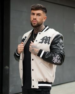 Saint Morta Graveyard Varsity Jacket Stone/Black sold by Culture Kings