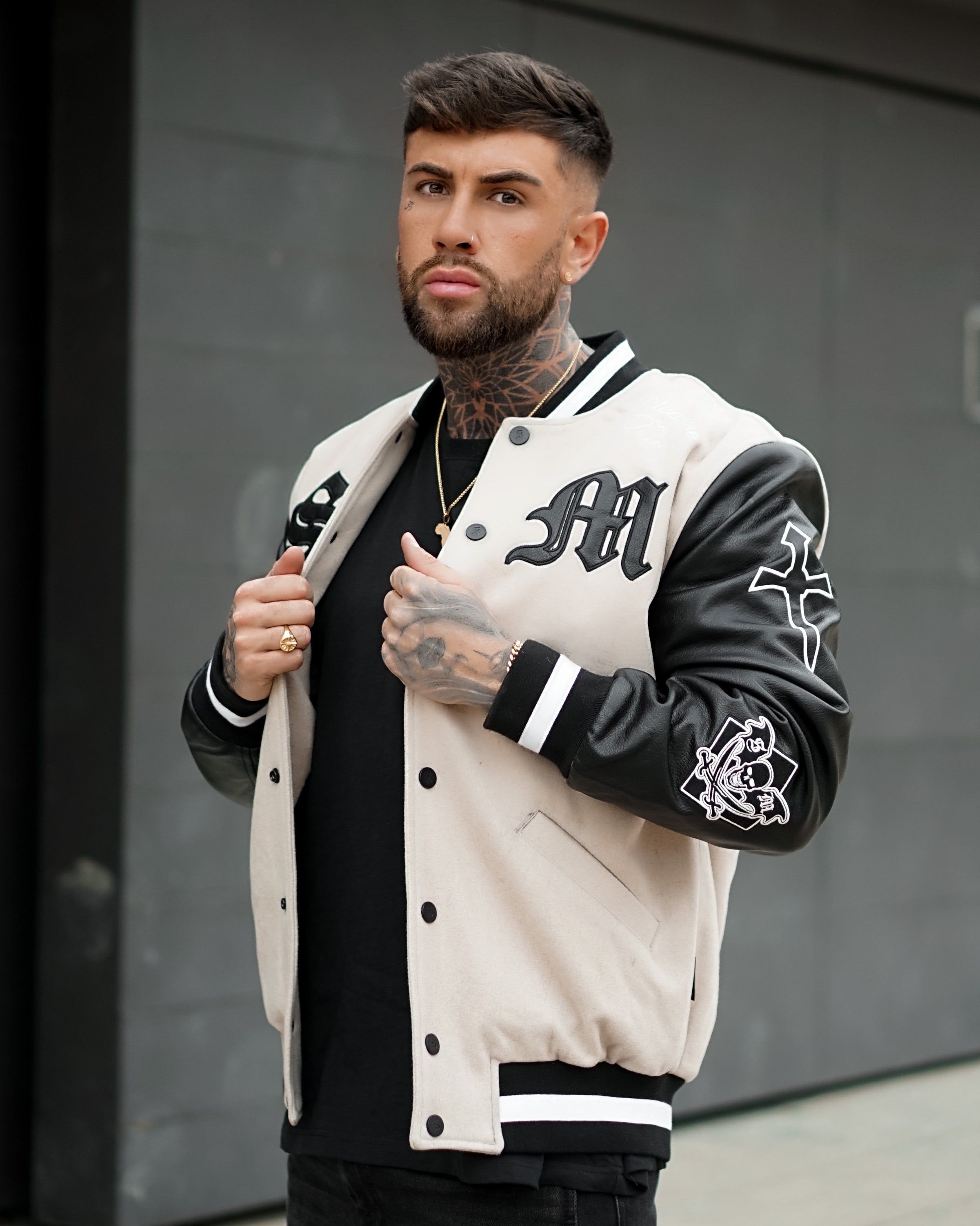 Saint Morta Graveyard Varsity Jacket Stone/Black sold by Culture Kings product image thumbnail 2