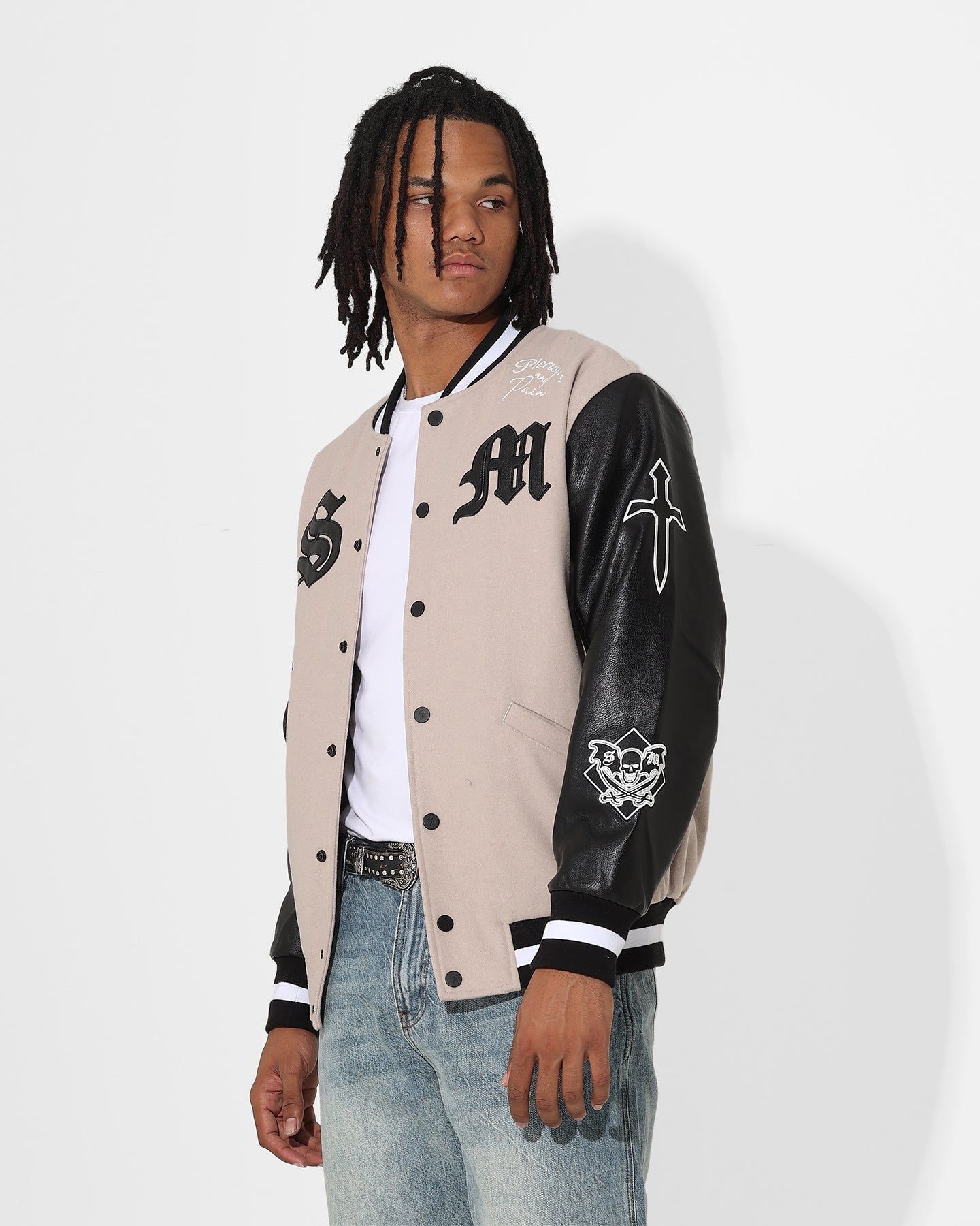 Saint Morta Graveyard Varsity Jacket Stone/Black sold by Culture Kings product image thumbnail 10