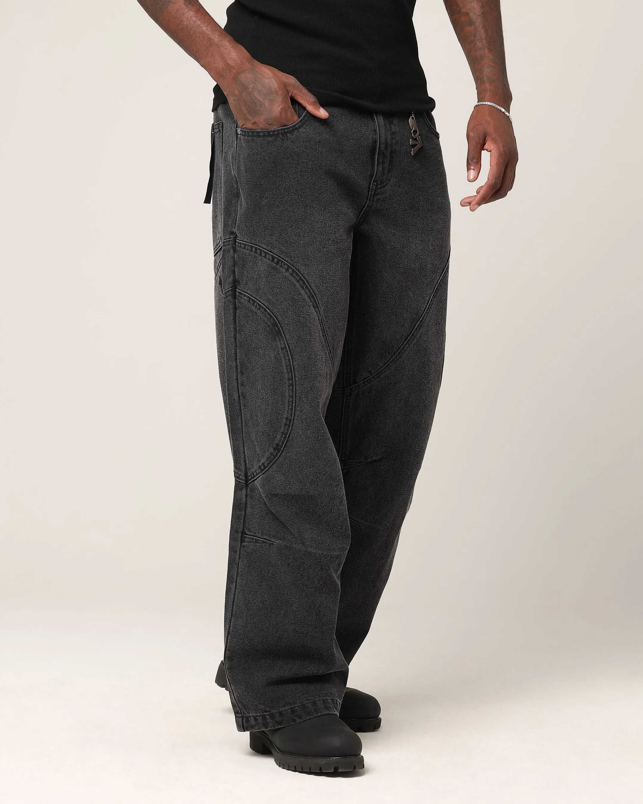 Saint Morta Onyx Panelled Amplus Jeans Black Wash sold by Culture Kings product image thumbnail 5