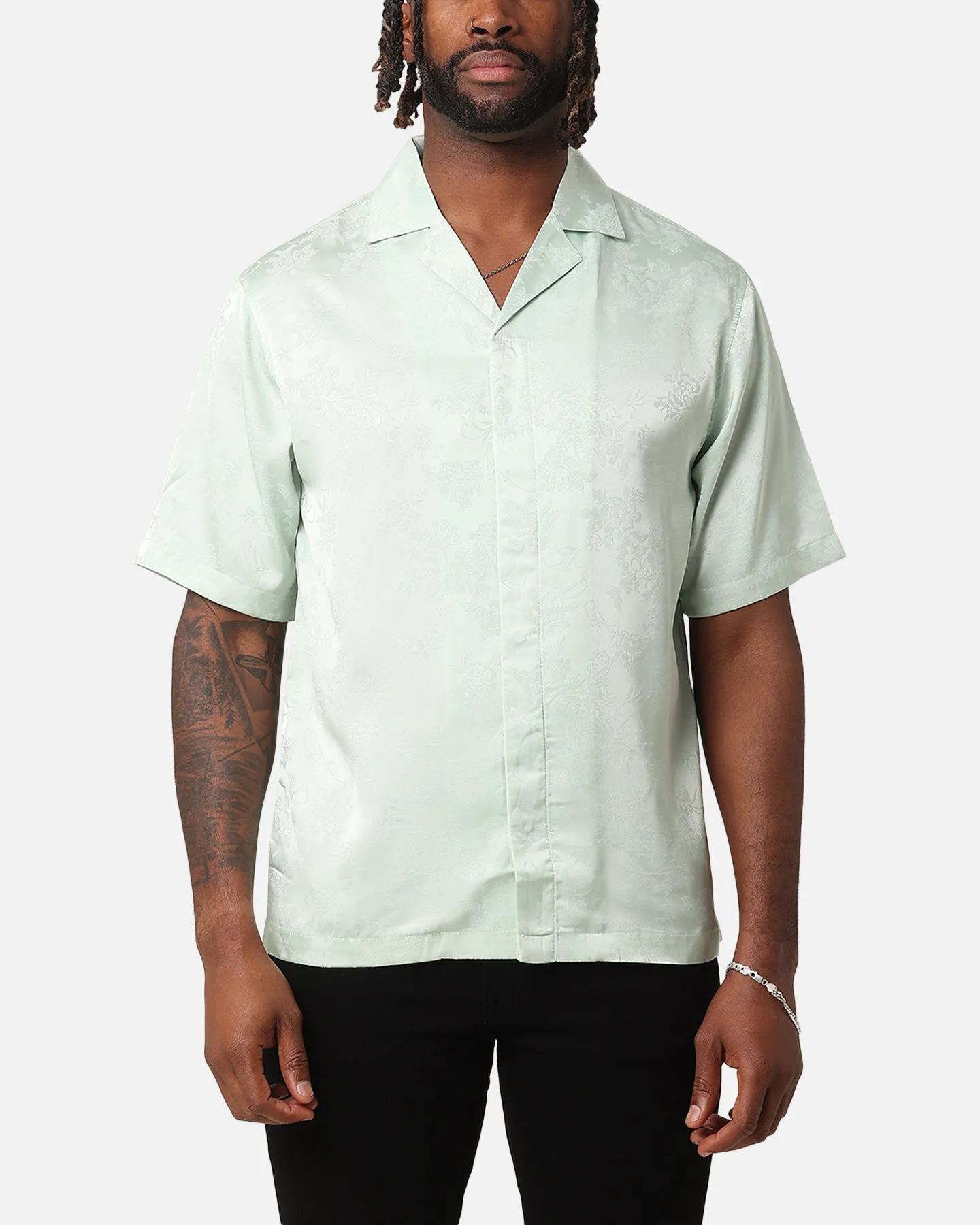 XXIII Carry Satin Button Up Shirt Sage Green sold by Culture Kings