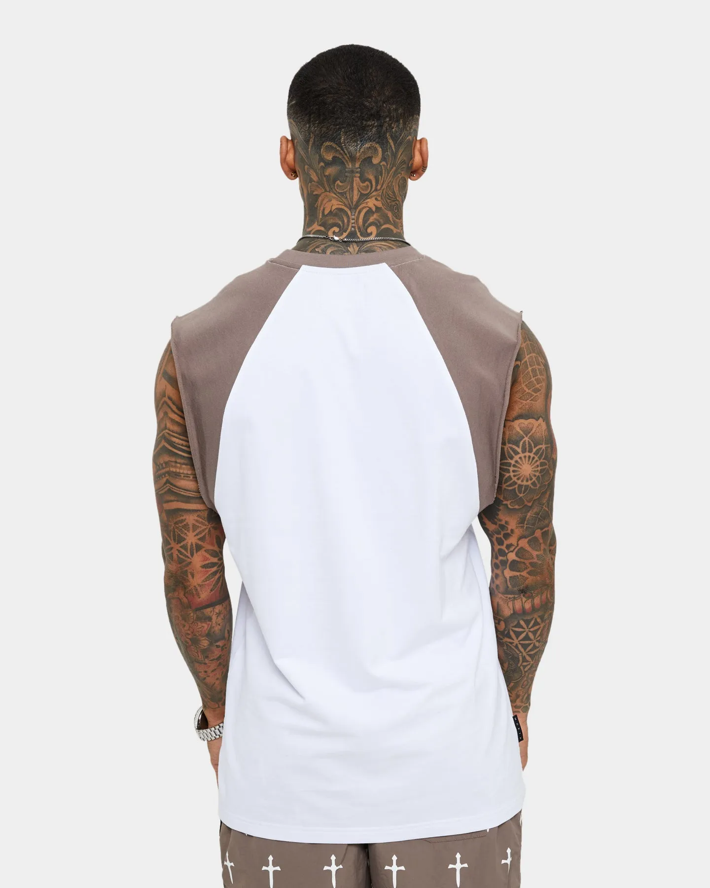 Saint Morta Numeraire Raglan Muscle T-Shirt Dark Brown/White sold by Culture Kings product image thumbnail 3