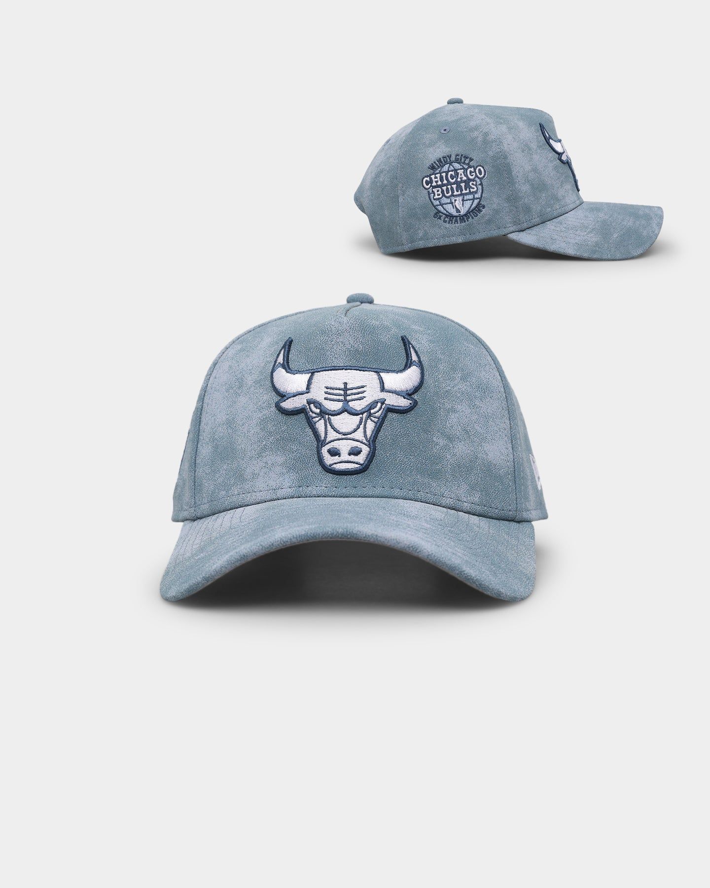 New Era Chicago Bulls 'Sky Blue Washed Suede' 9FORTY A-Frame Snapback Pastel Blue sold by Culture Kings