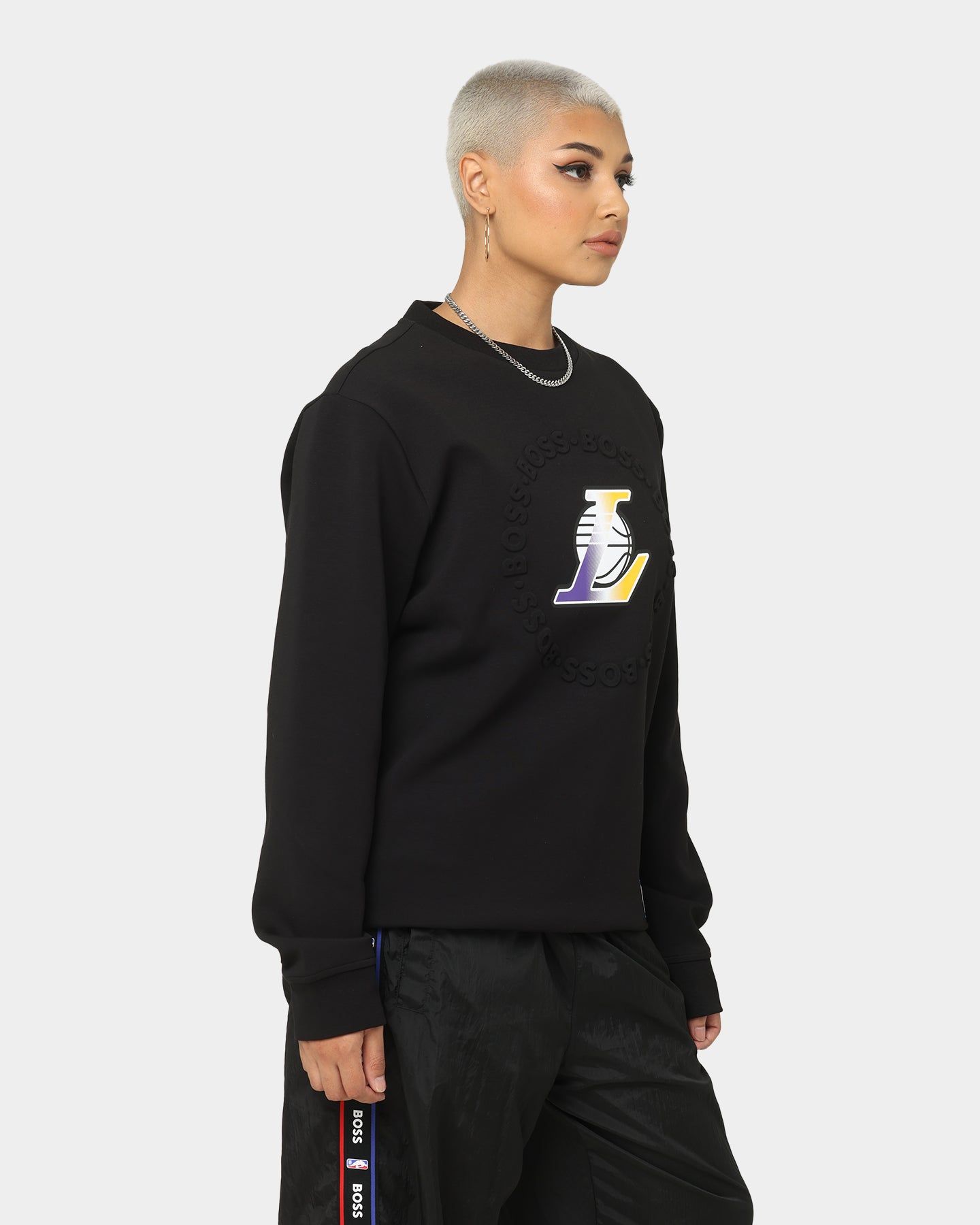 Hugo Boss Hugo Boss X NBA Basic Los Angeles Lakers Crewneck Sweatshirt Black sold by Culture Kings product image thumbnail 5