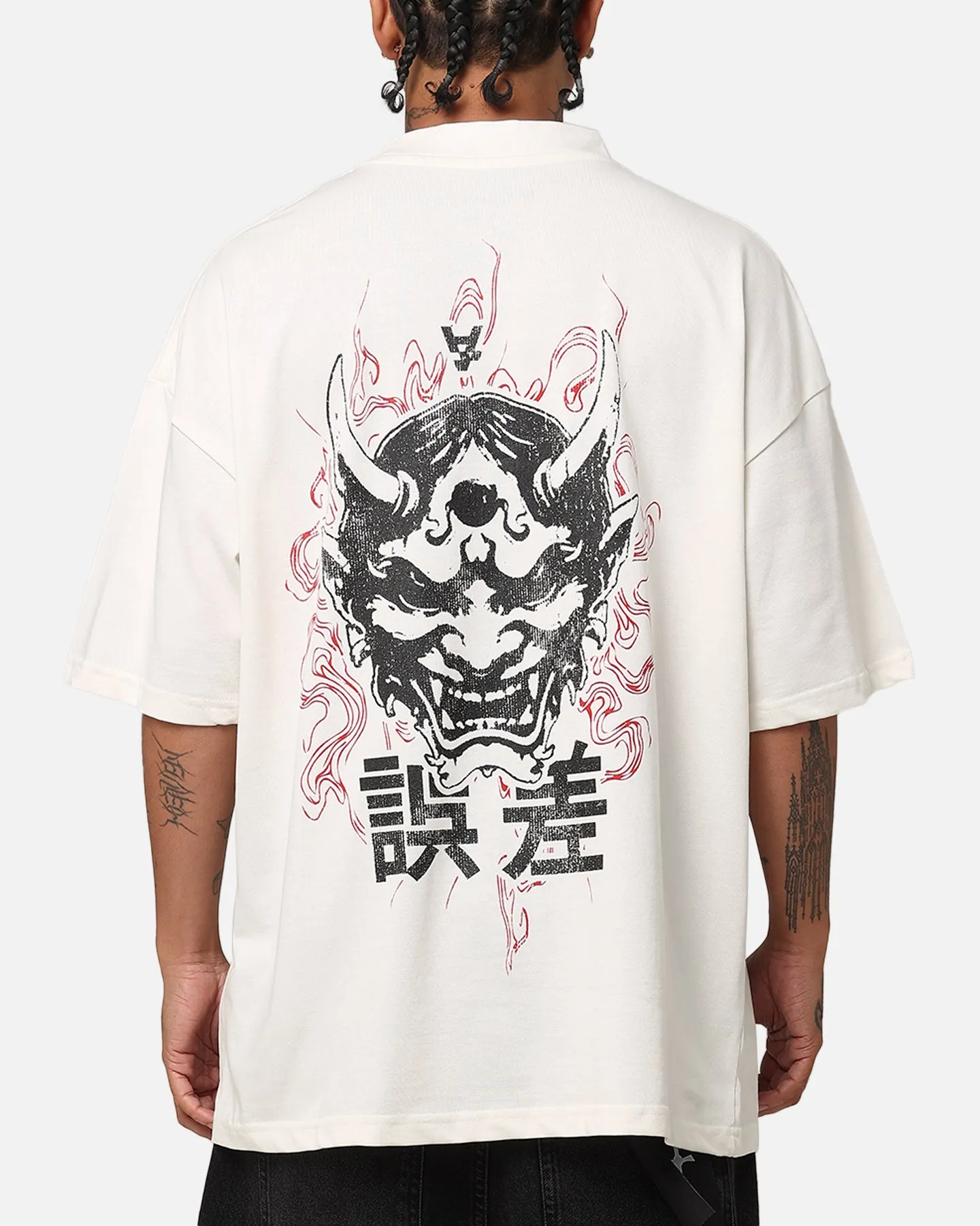 The Anti Order Oni Mockneck T-Shirt Off White sold by Culture Kings