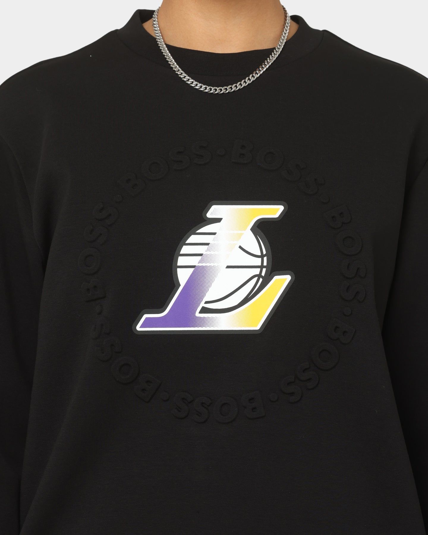 Hugo Boss Hugo Boss X NBA Basic Los Angeles Lakers Crewneck Sweatshirt Black sold by Culture Kings product image thumbnail 3