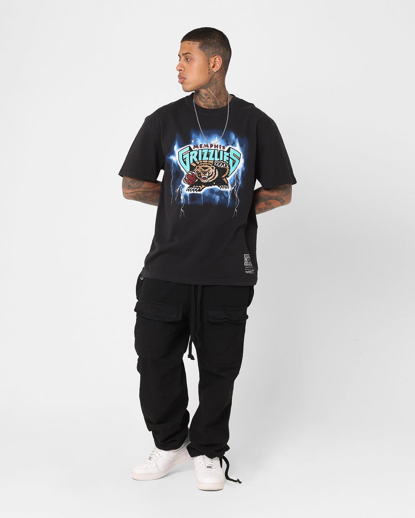 Mitchell & Ness Memphis Grizzlies Logo Lightning T-Shirt Black sold by Culture Kings product image thumbnail 2