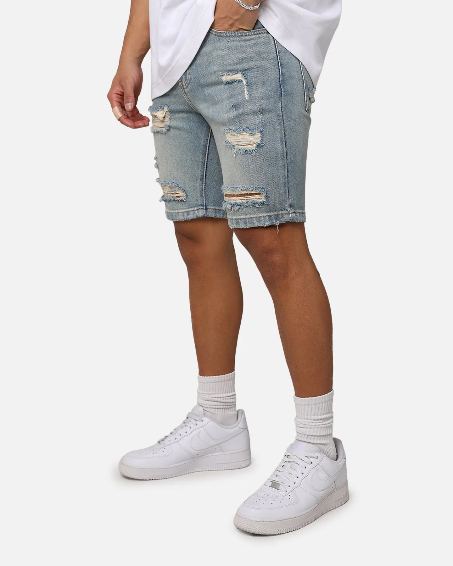 Saint Morta Destroyer Distressed Shorts Vintage Blue sold by Culture Kings product image thumbnail 4