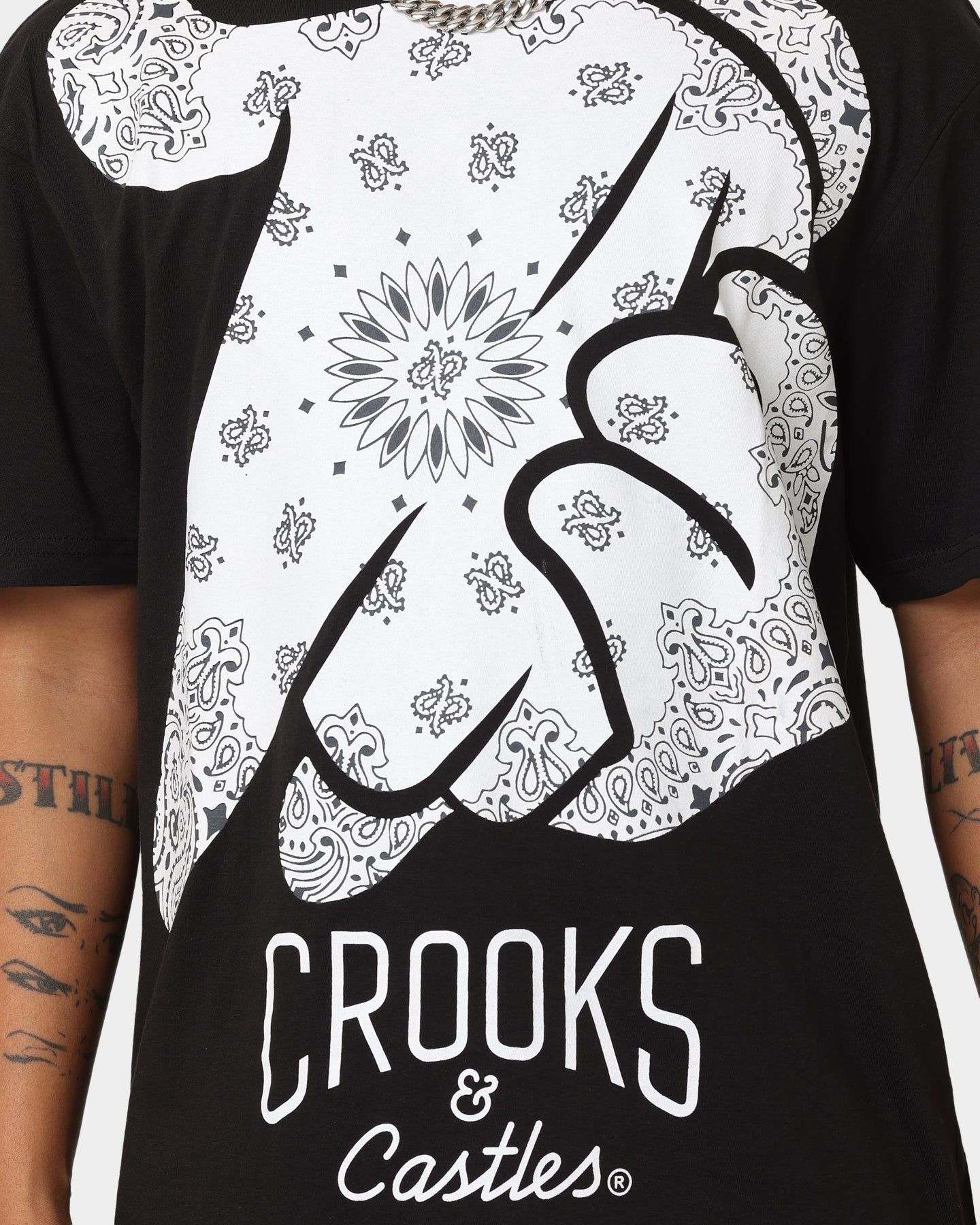 Crooks & Castles Air Gun Paisley Short Sleeve T-Shirt Black sold by Culture Kings product image thumbnail 3