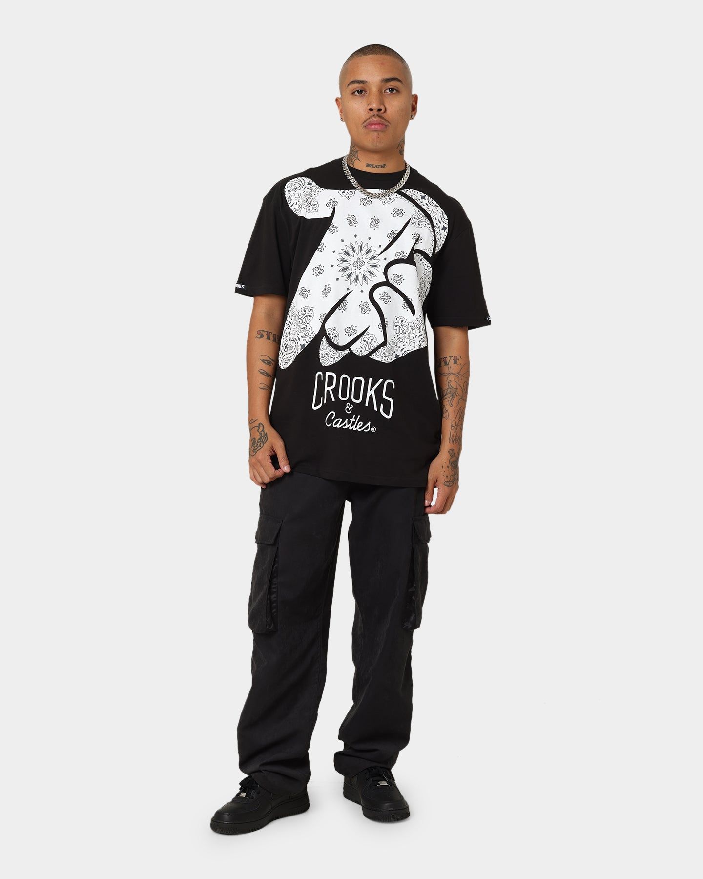 Crooks & Castles Air Gun Paisley Short Sleeve T-Shirt Black sold by Culture Kings product image thumbnail 2
