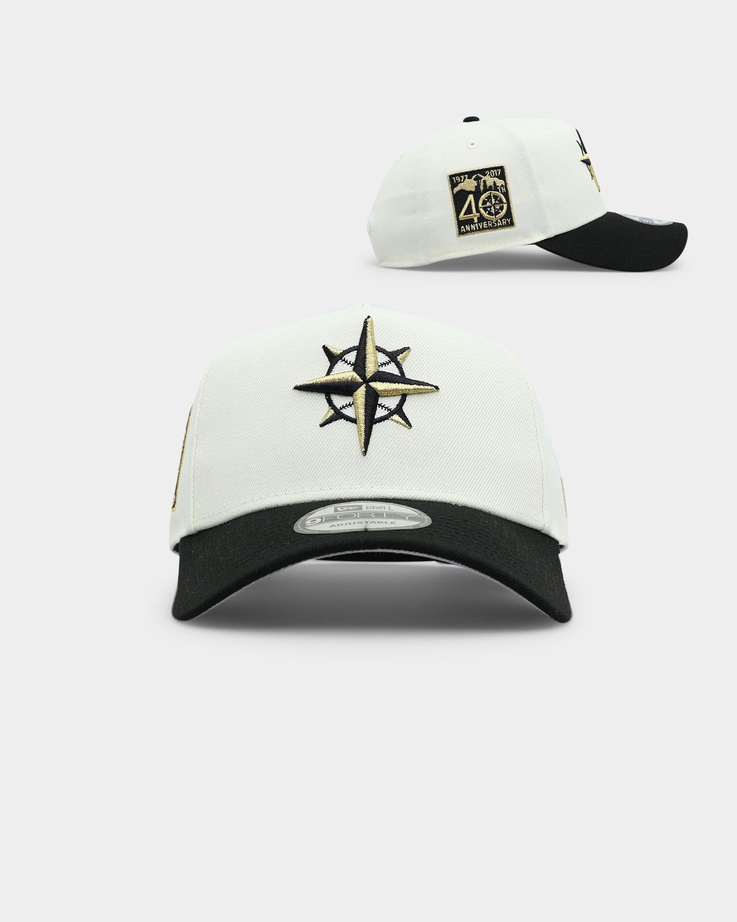 New Era Seattle Mariners 'White Gold' 9FORTY A-Frame Snapback Chrome/Black sold by Culture Kings