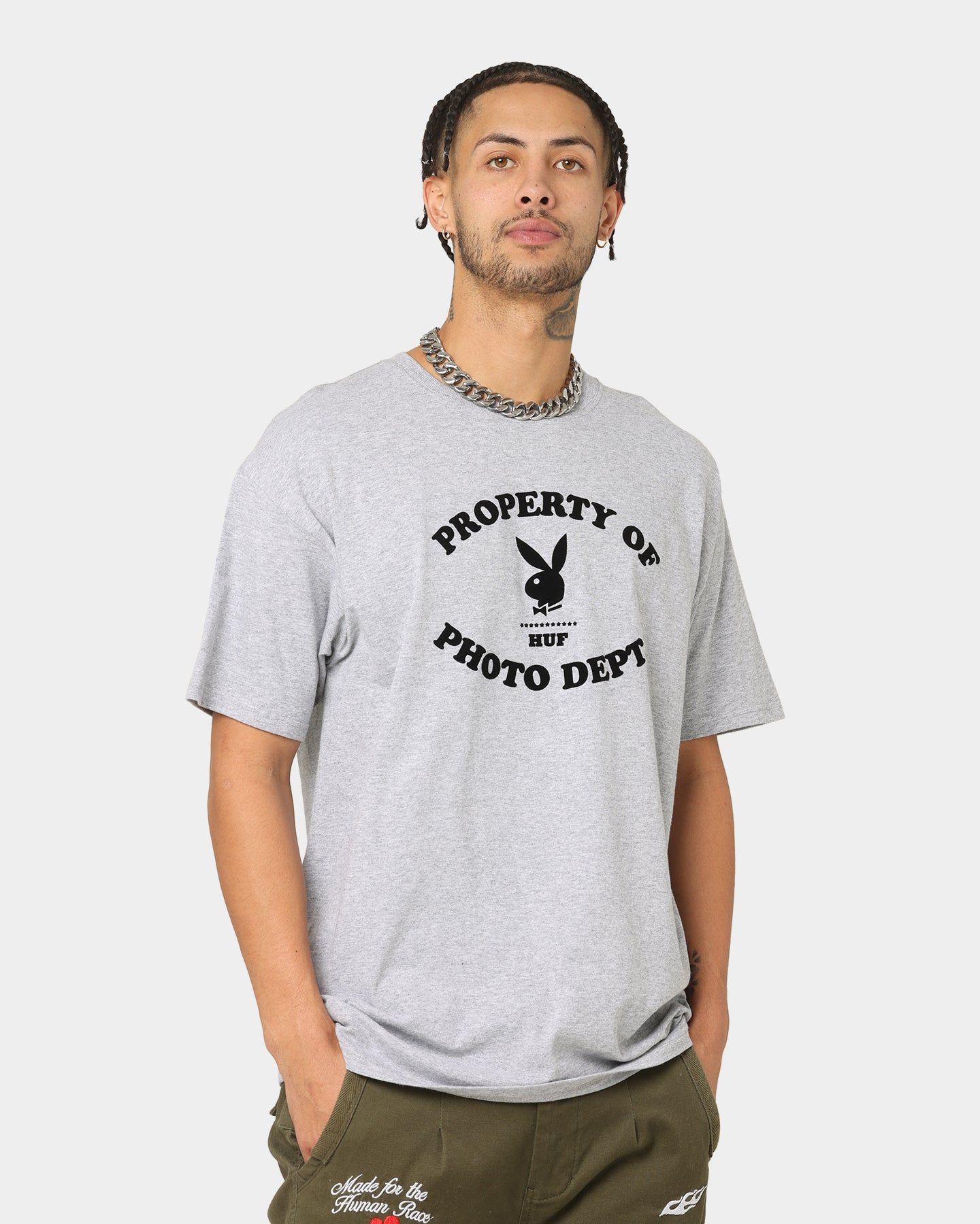 HUF X Playboy Photo Dept T-Shirt Grey Heather sold by Culture Kings