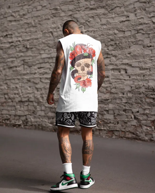 Saint Morta Forbidden Muscle Singlet White sold by Culture Kings