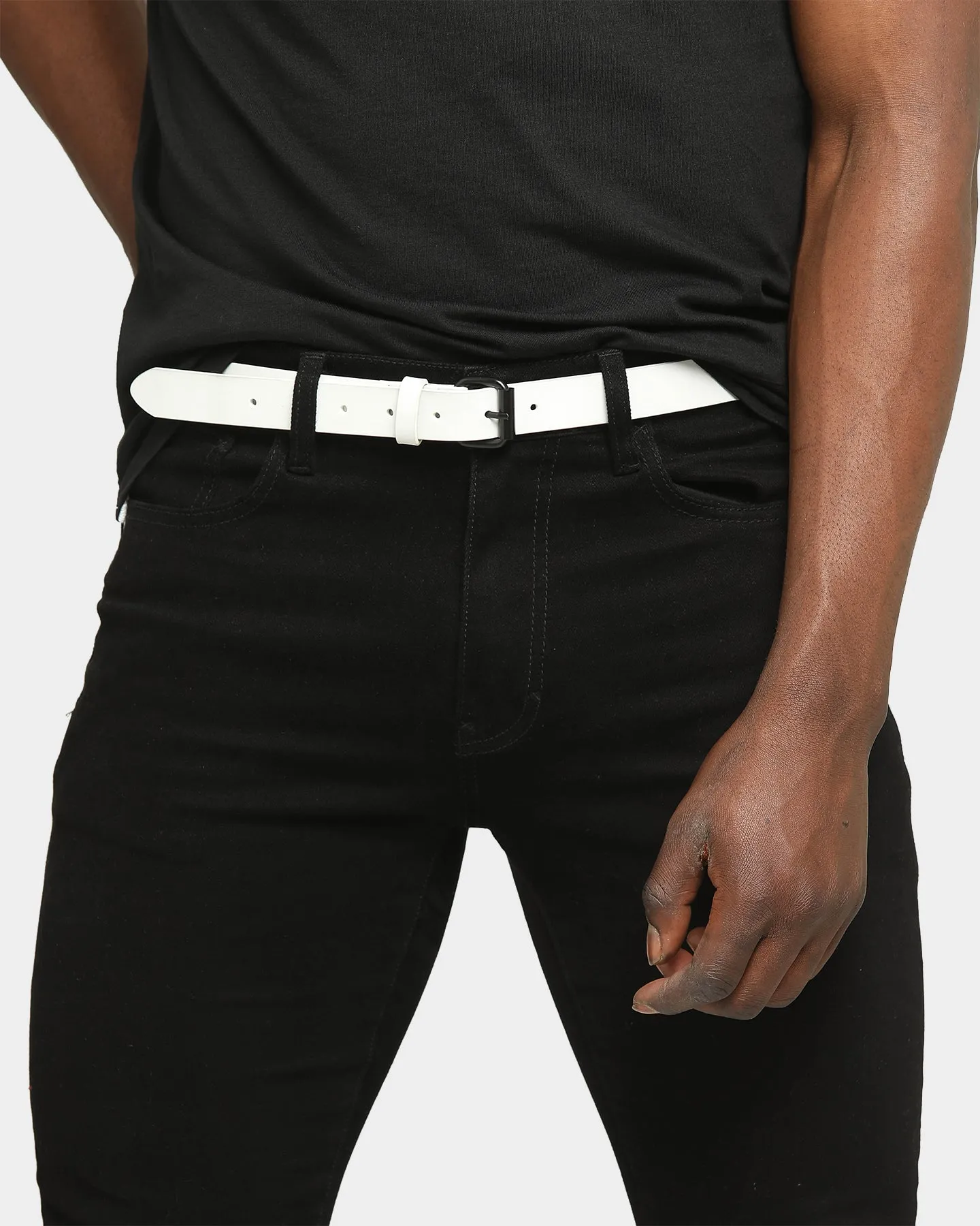 Saint Morta Men's Skinny Belt White sold by Culture Kings product image thumbnail 2