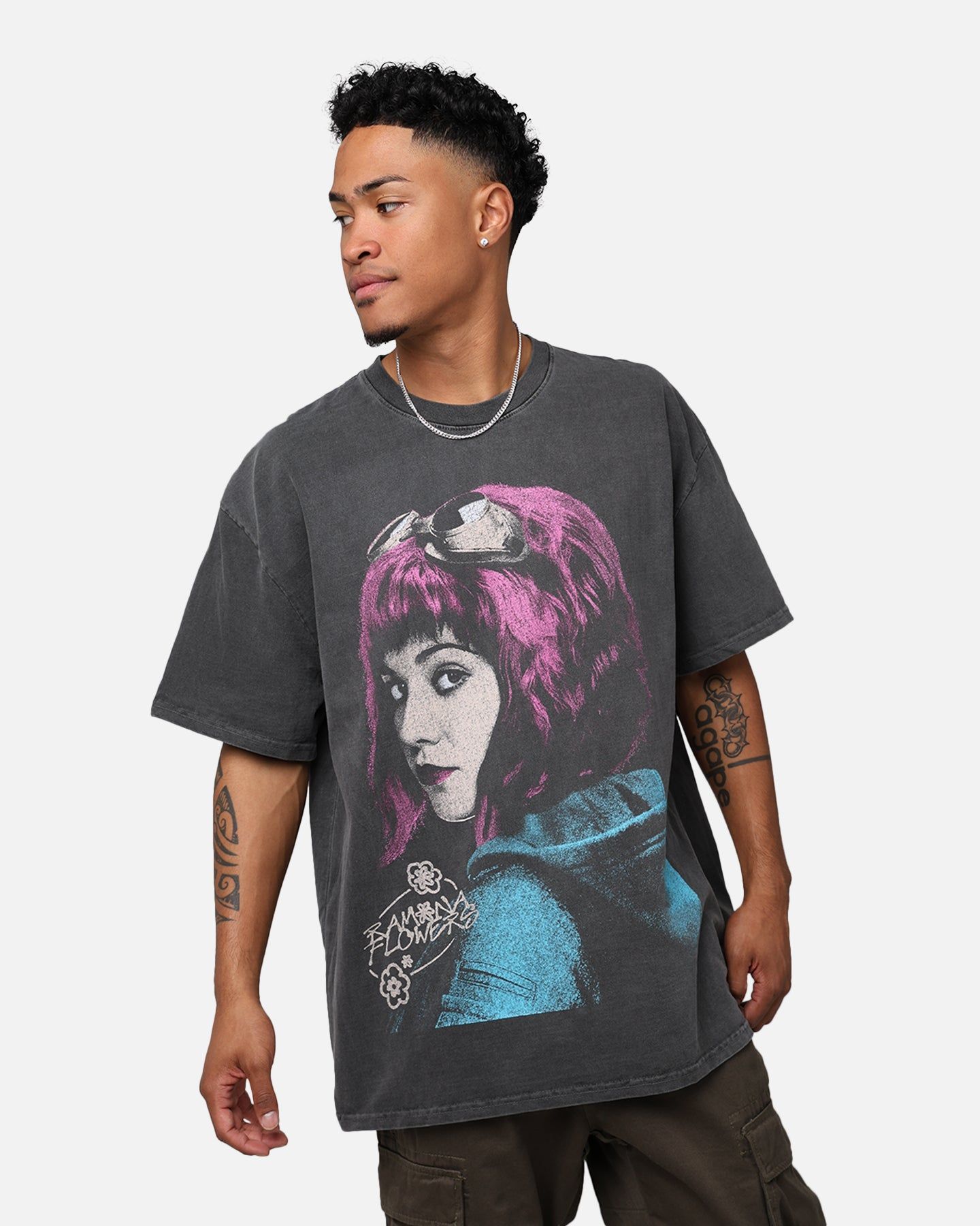 American Thrift X Scott Pilgrim Ramona Flowers Heavyweight Vintage T-Shirt Black Wash sold by Culture Kings