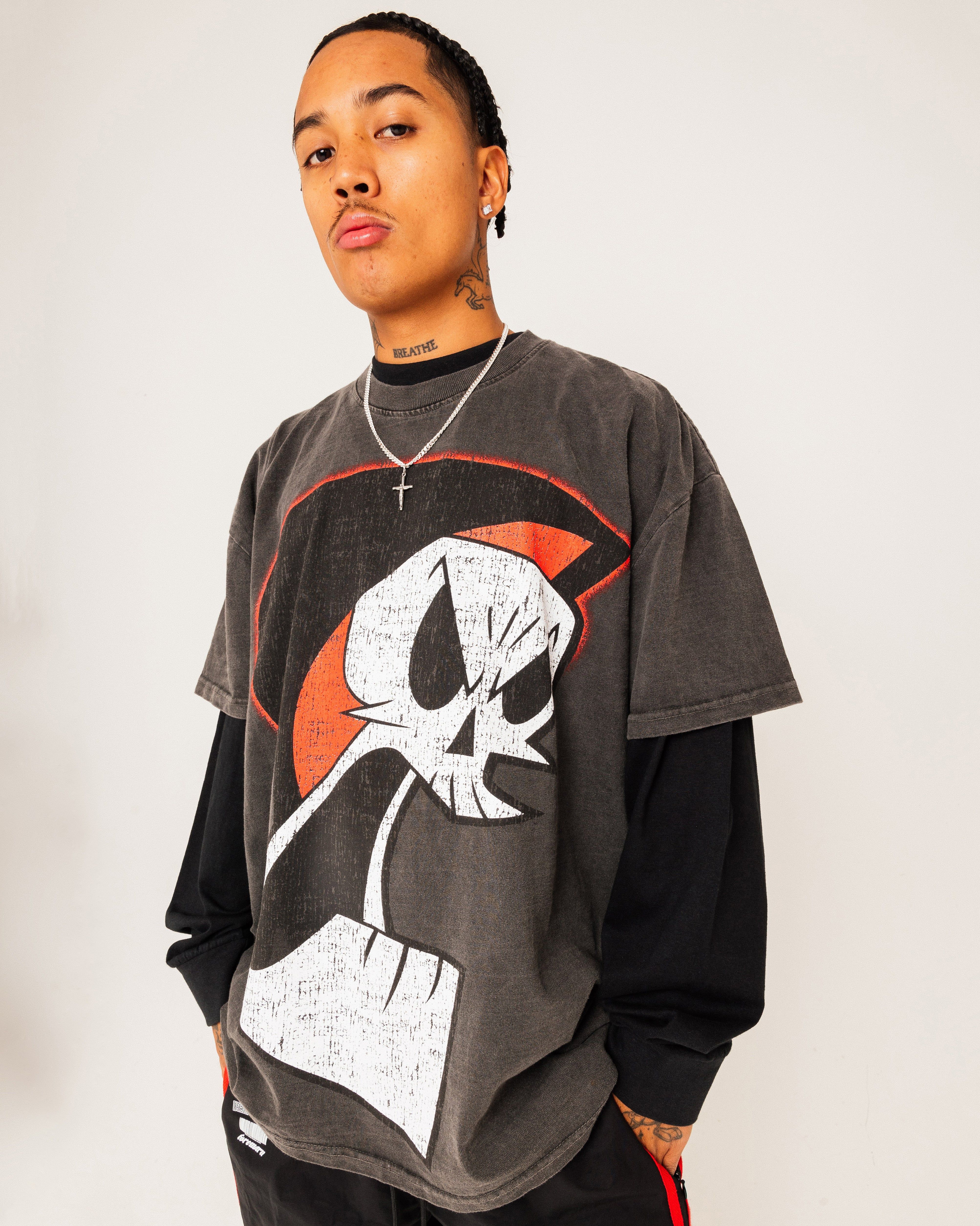 American Thrift X Cartoon Network Grim Heavyweight Vintage T-Shirt Black Wash sold by Culture Kings product image thumbnail 2