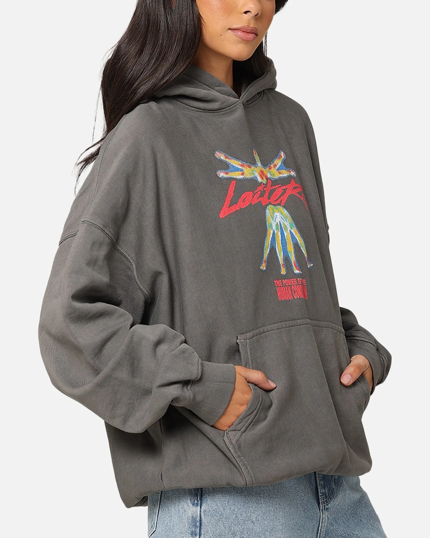 Loiter Human Condition Hoodie Washed Charcoal sold by Culture Kings product image thumbnail 5