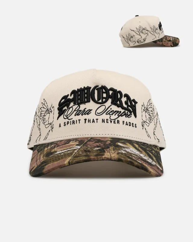 Sworn To Us Spirit Snapback Natural/Camo sold by Culture Kings