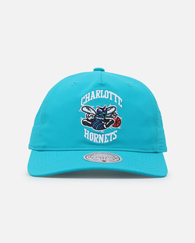 Mitchell & Ness Charlotte Hornets Retro Matte Nylon Origins Snapback Teal sold by Culture Kings
