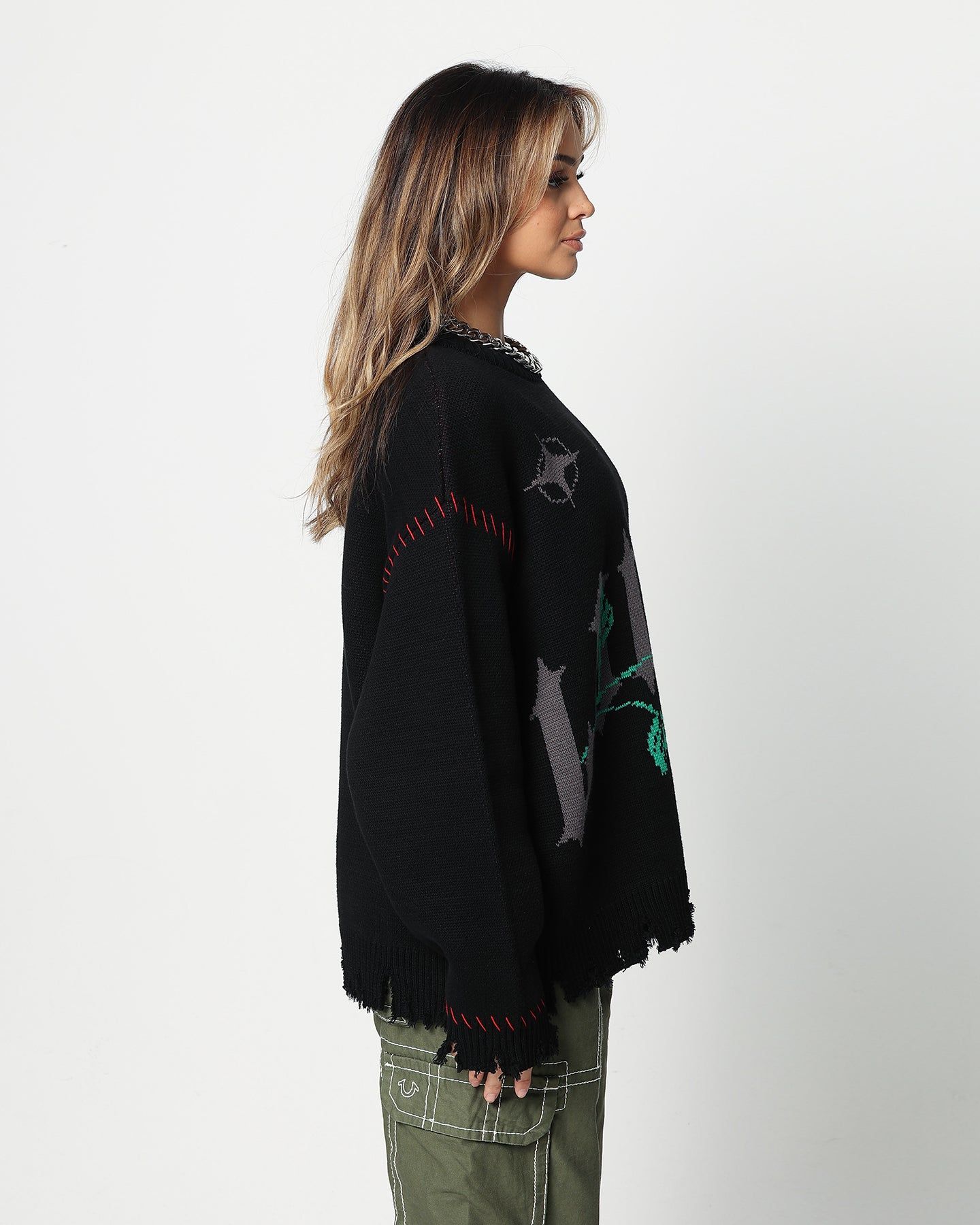 Loiter Fable Distressed Knit Sweater Black sold by Culture Kings product image thumbnail 8