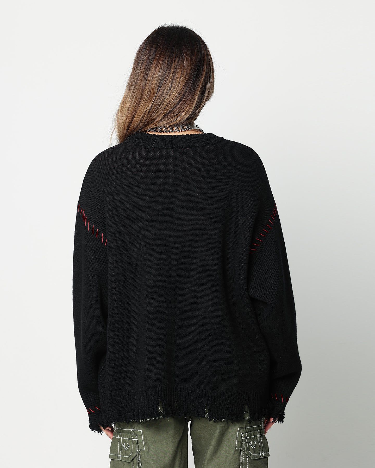 Loiter Fable Distressed Knit Sweater Black sold by Culture Kings product image thumbnail 7