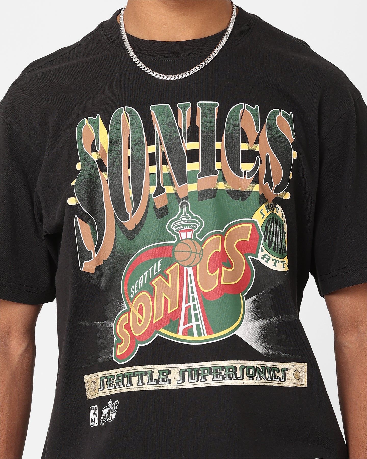 Mitchell & Ness Seattle SuperSonics In The Spotlight T-Shirt Faded Black sold by Culture Kings product image thumbnail 3