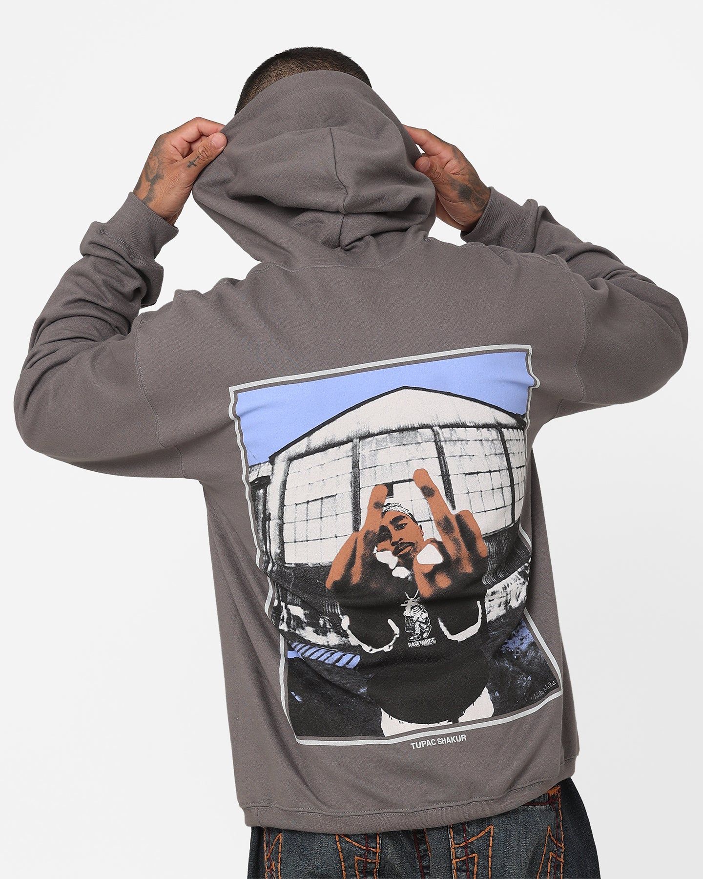Tupac Thug Life Hoodie Grey sold by Culture Kings