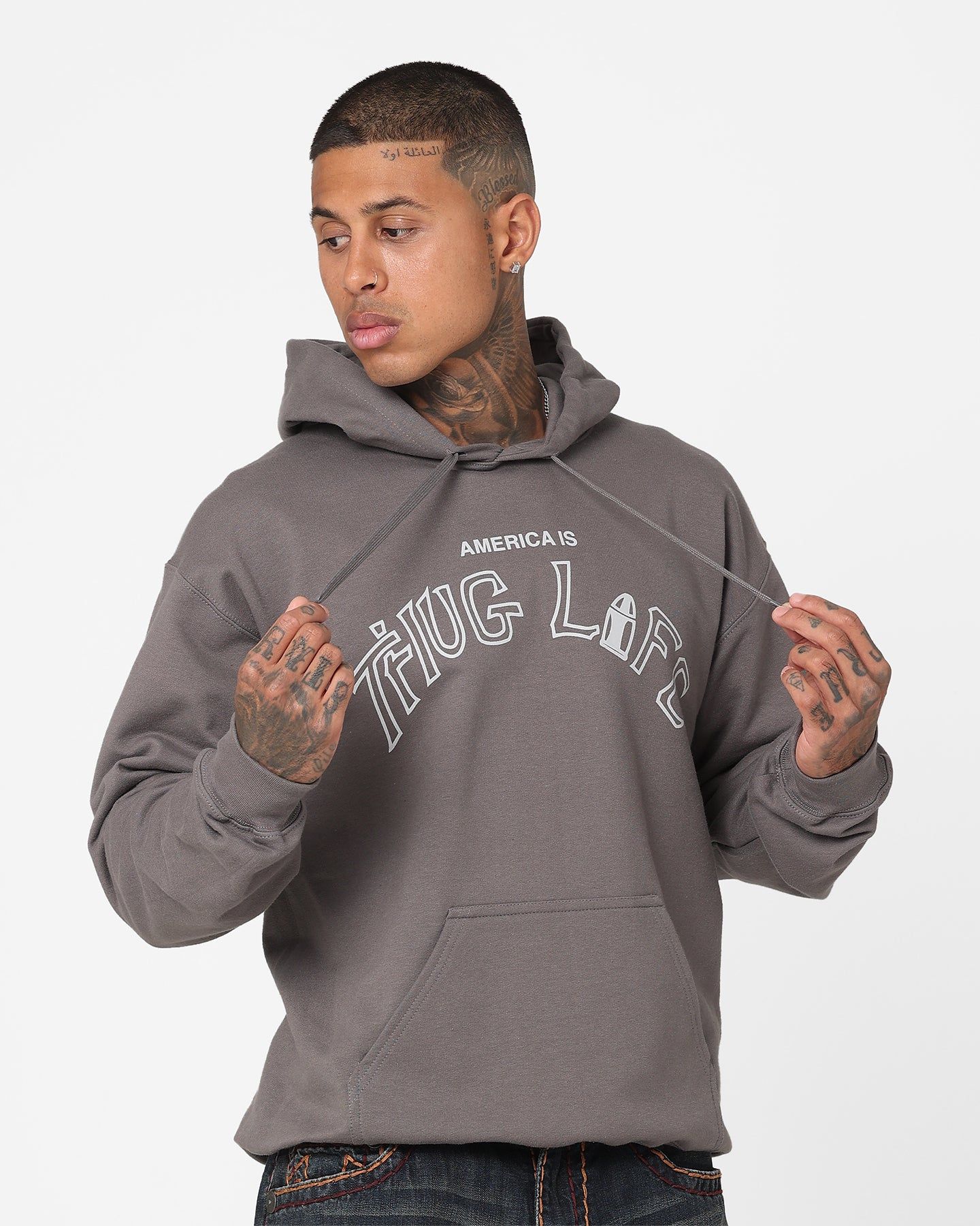 Tupac Thug Life Hoodie Grey sold by Culture Kings product image thumbnail 2