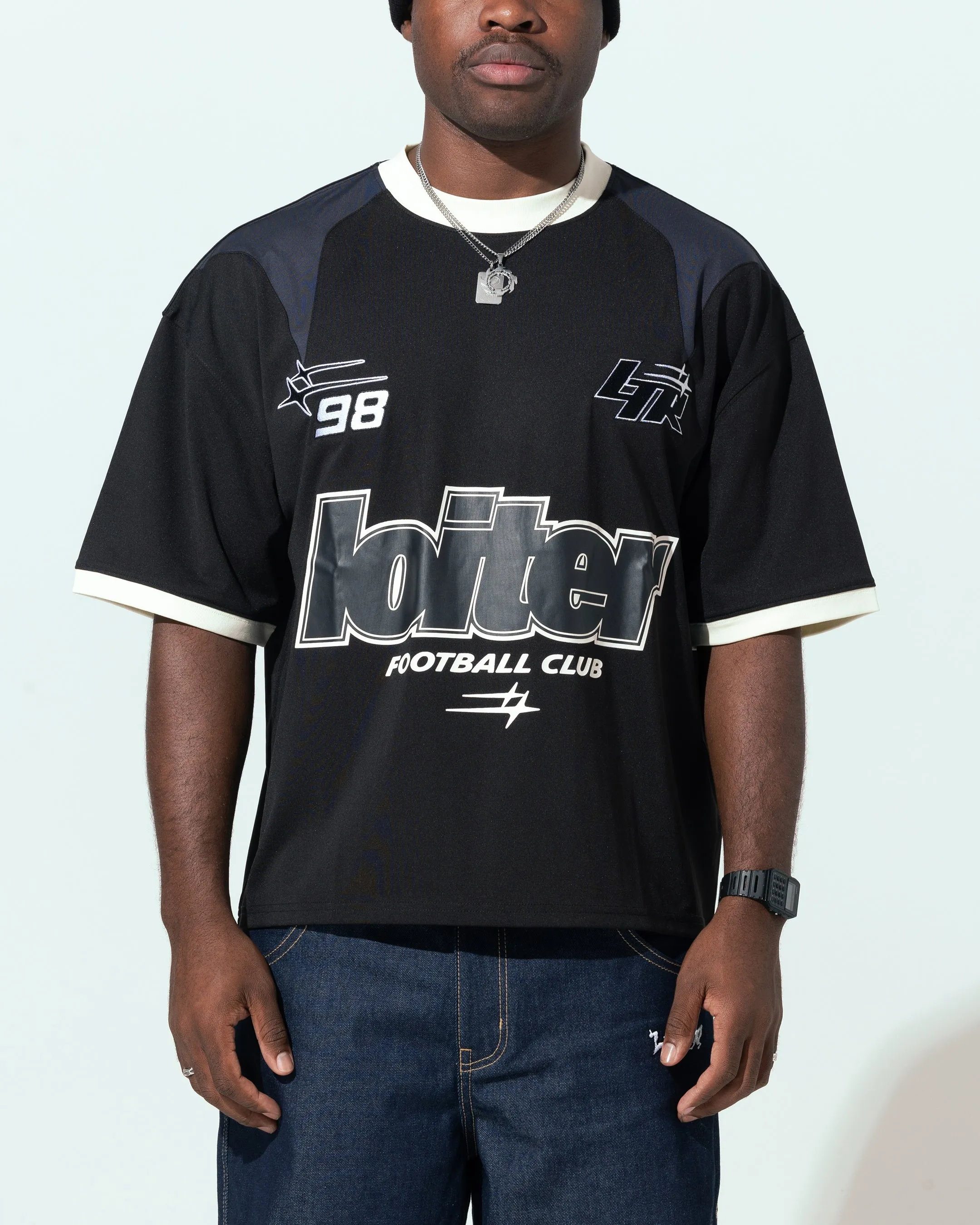 lonely論理 boxism 2line jersey top black lonely論理 boxism 2line jersey top black