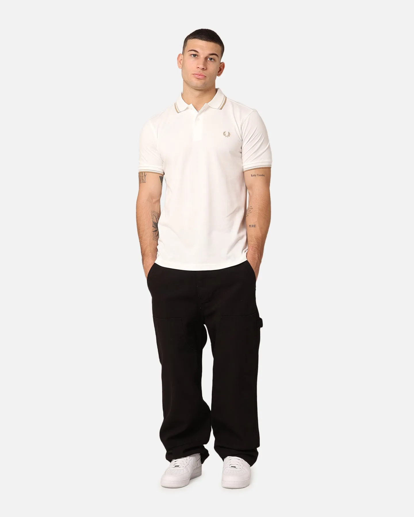 Fred Perry Twin Tipped Polo Shirt Snow White/Oat sold by Culture Kings product image thumbnail 2