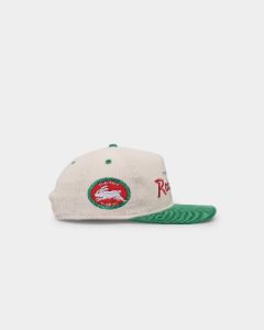 New Era South Sydney Rabbitohs 'NRL Retro Script Corduroy' Golfer Snapback Chrome White sold by Culture Kings