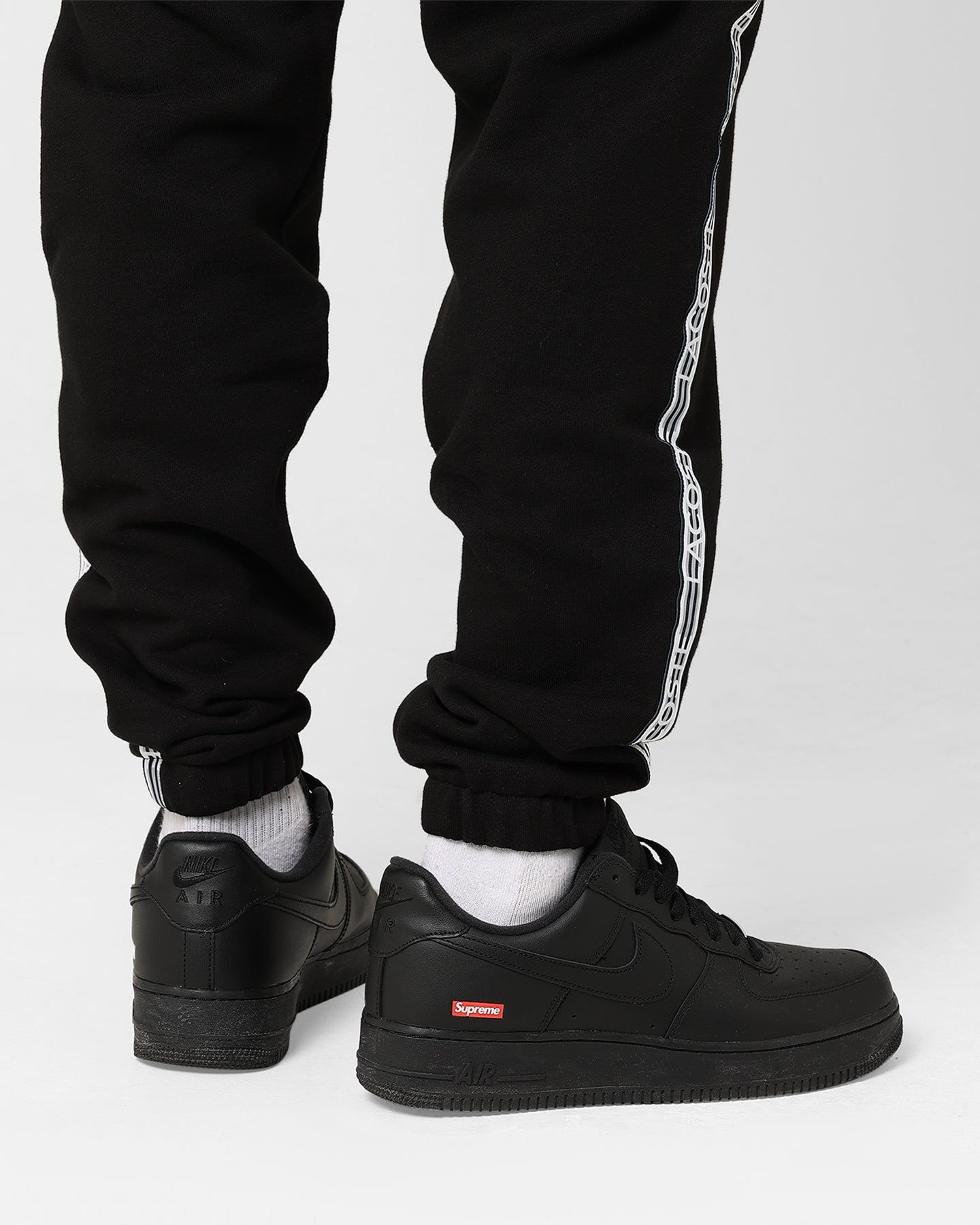 Lacoste Logo Tape Fleece Track Pants Black sold by Culture Kings product image thumbnail 3