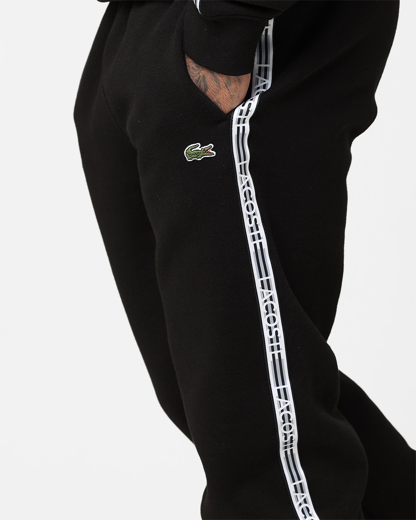 Lacoste Logo Tape Fleece Track Pants Black sold by Culture Kings product image thumbnail 4