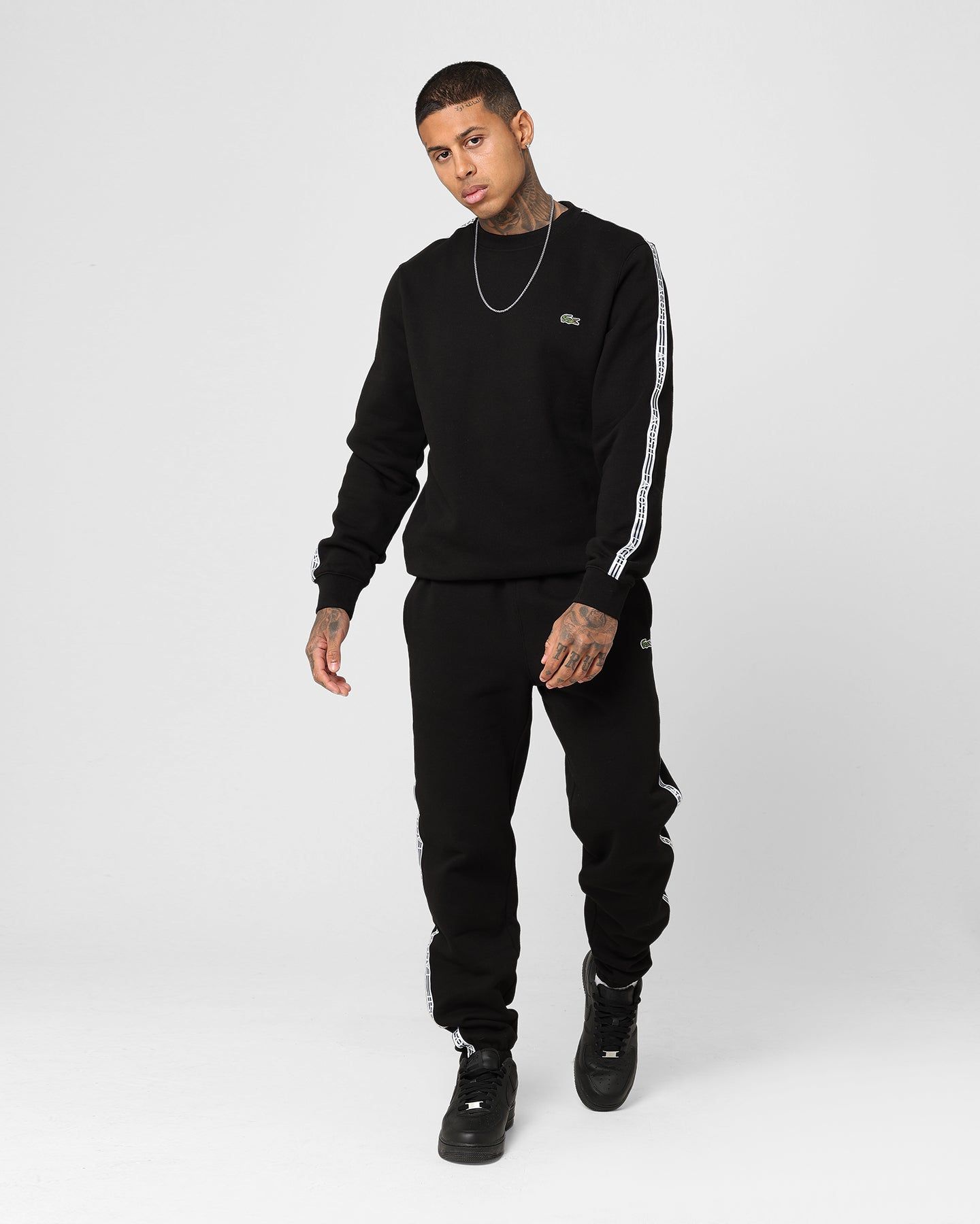 Lacoste Logo Tape Fleece Track Pants Black sold by Culture Kings product image thumbnail 2