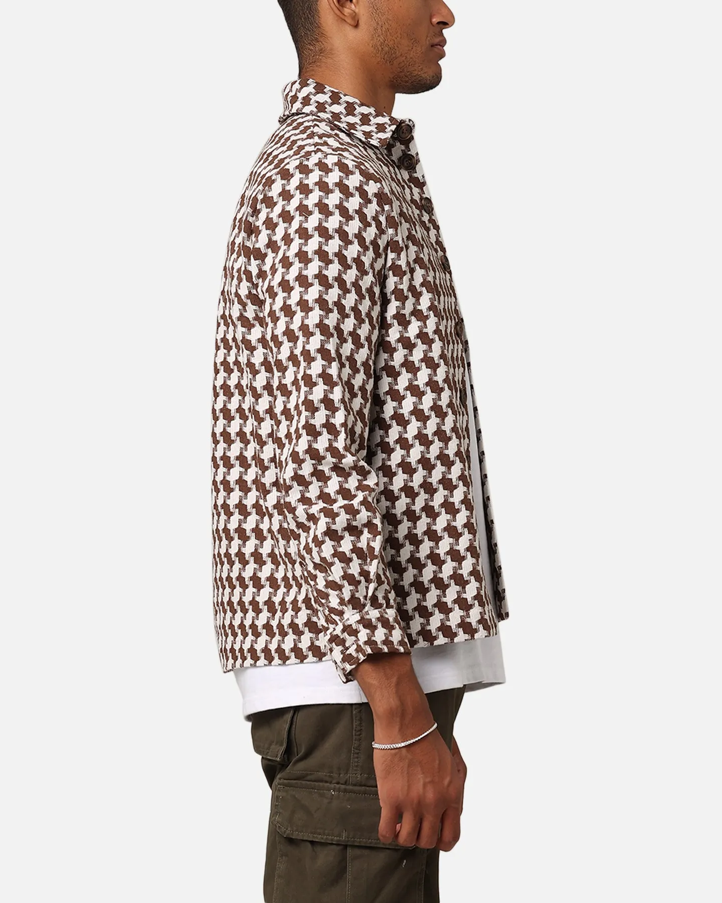 XXIII Jacquard Weave Shacket Brown/White sold by Culture Kings product image thumbnail 4