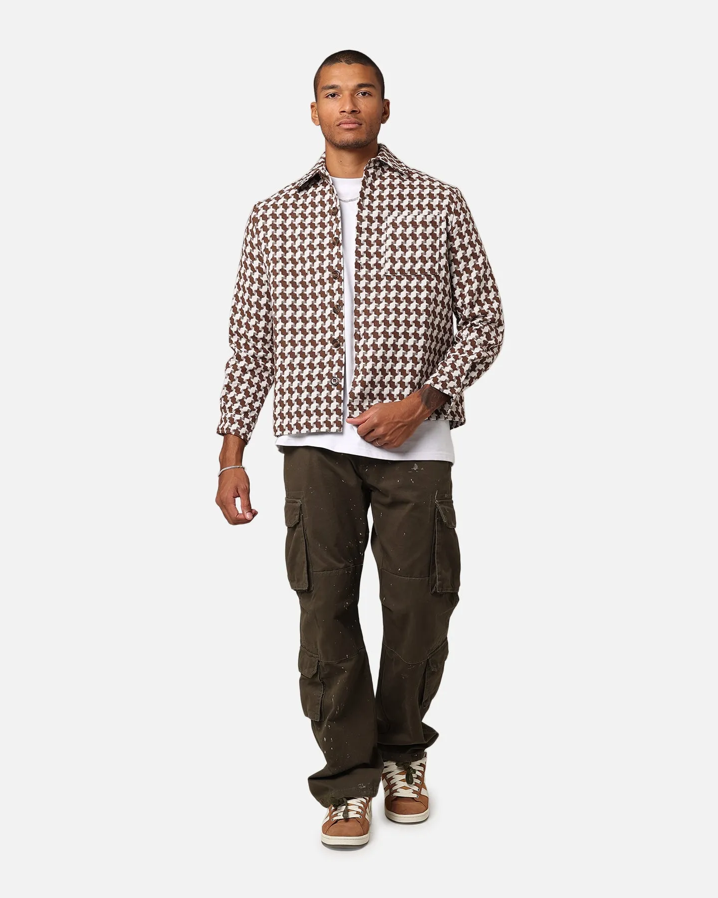 XXIII Jacquard Weave Shacket Brown/White sold by Culture Kings product image thumbnail 2