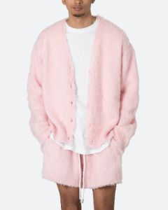 MNML Fuzzy Cardigan Sweater Pink sold by Culture Kings