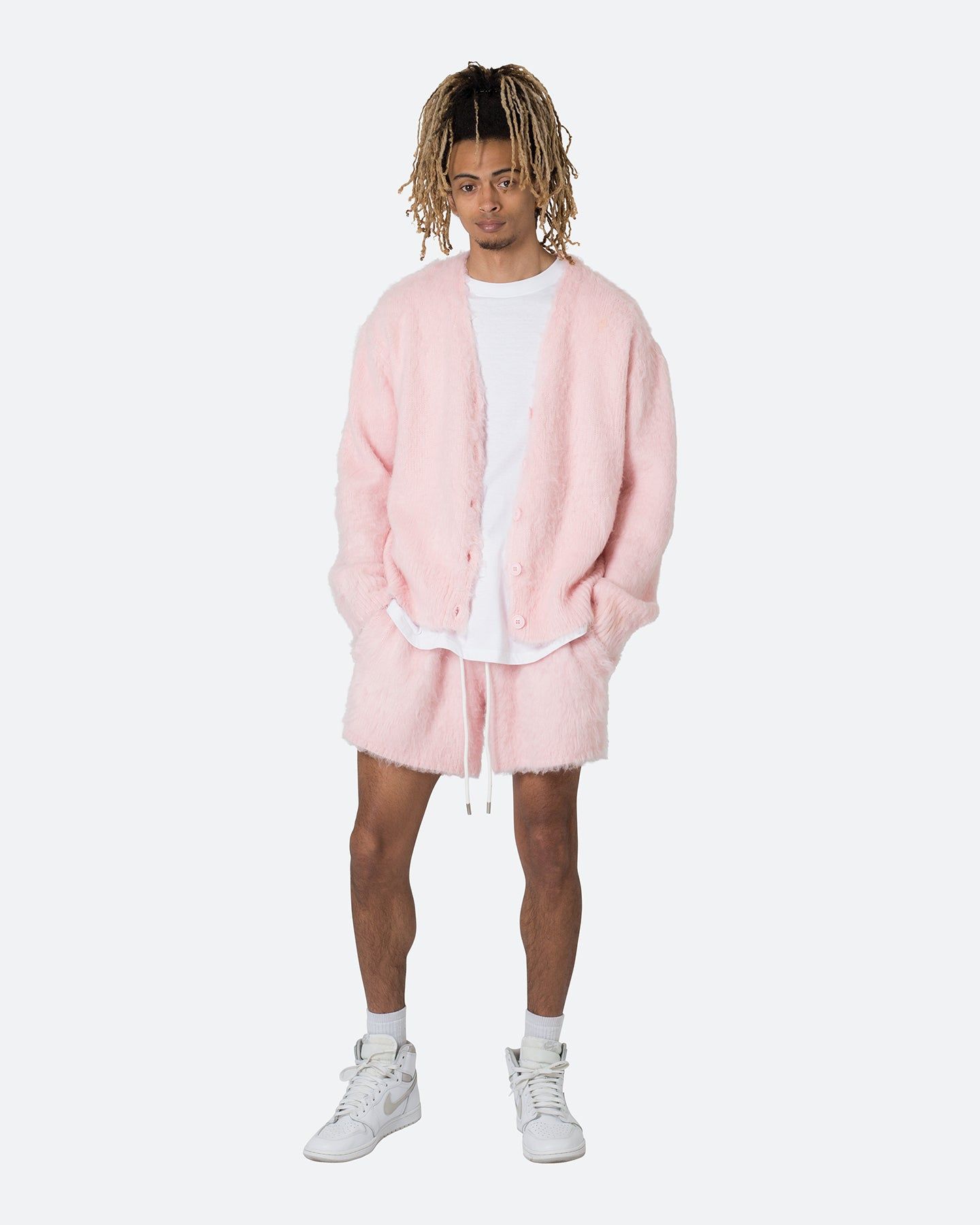 MNML Fuzzy Cardigan Sweater Pink sold by Culture Kings product image thumbnail 2