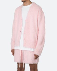 MNML Fuzzy Cardigan Sweater Pink sold by Culture Kings