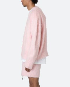 MNML Fuzzy Cardigan Sweater Pink sold by Culture Kings