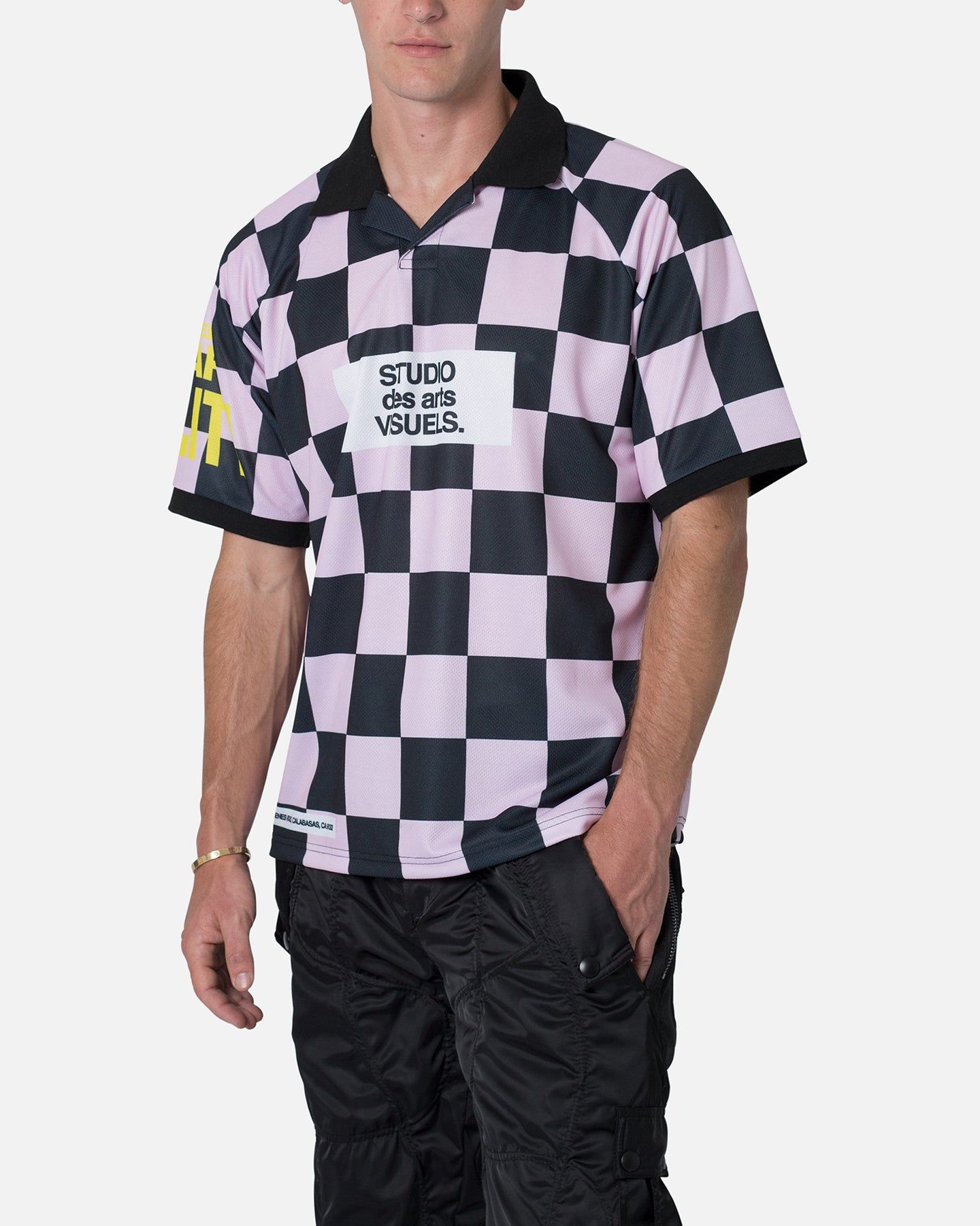 MNML Checkered Polo Shirt Pink sold by Culture Kings product image thumbnail 5