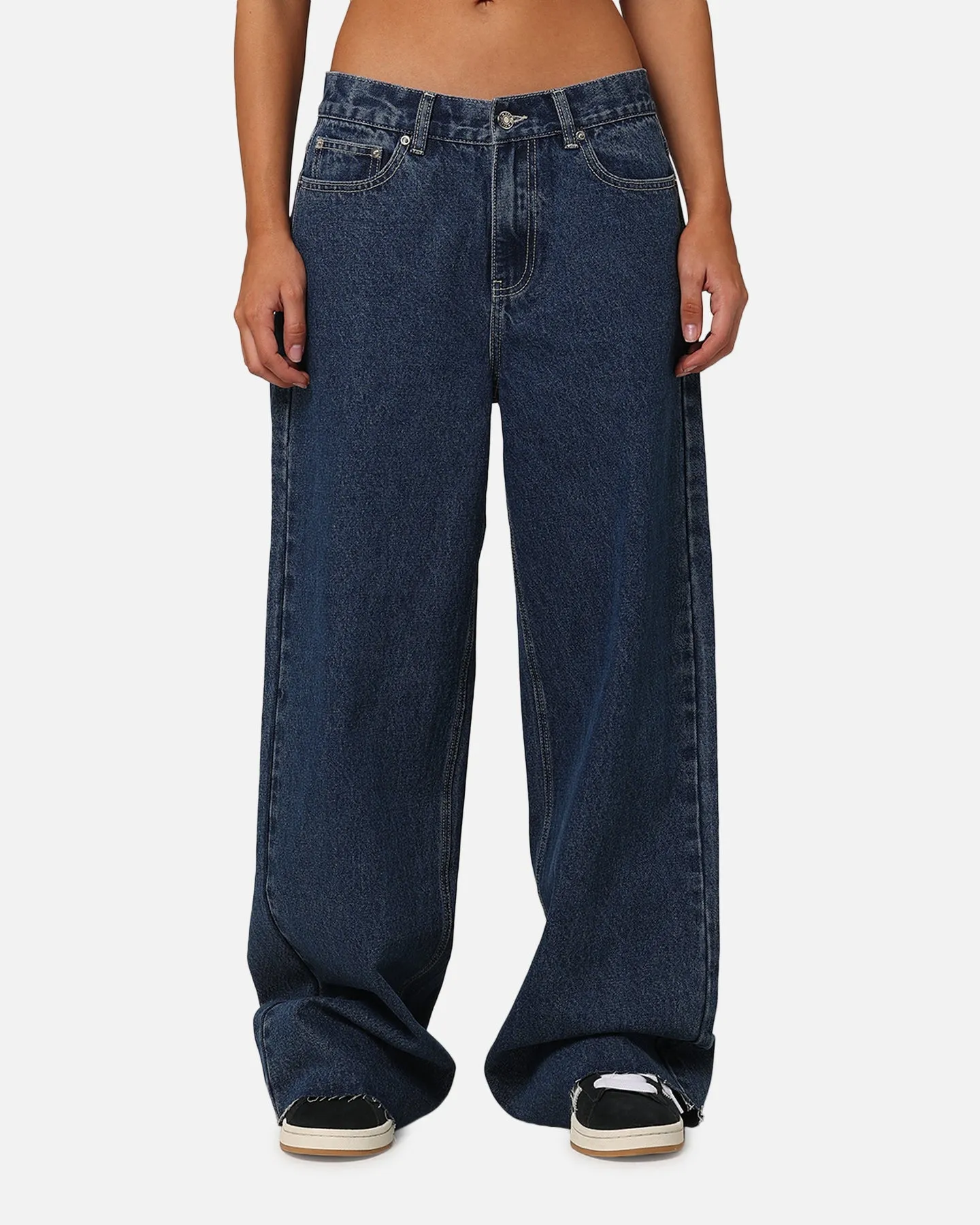 XXIII Women's Wide Leg Cut Hem Jeans Mid Blue sold by Culture Kings
