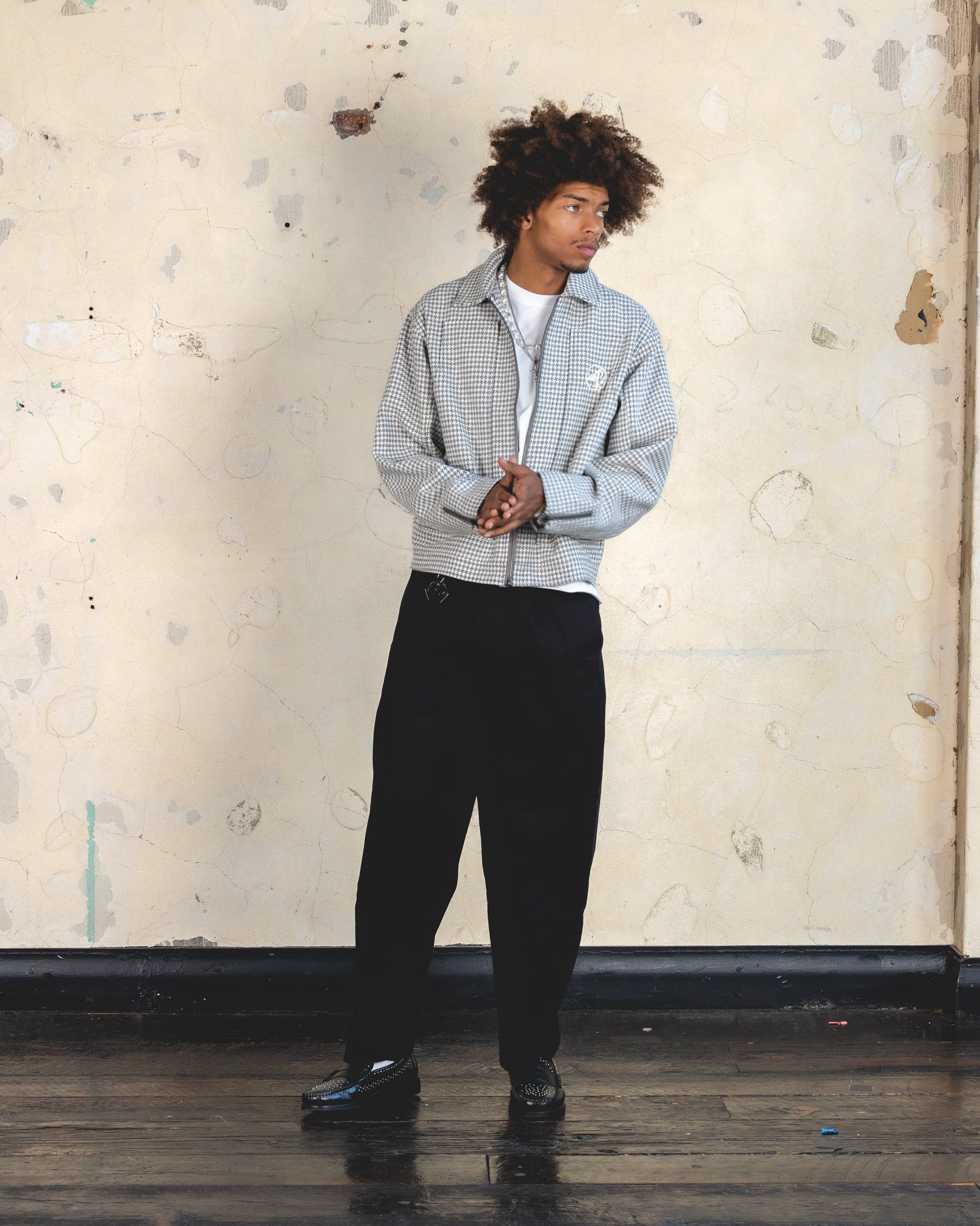 404 Studio Cropped Jacket Grey/White sold by Culture Kings product image thumbnail 2