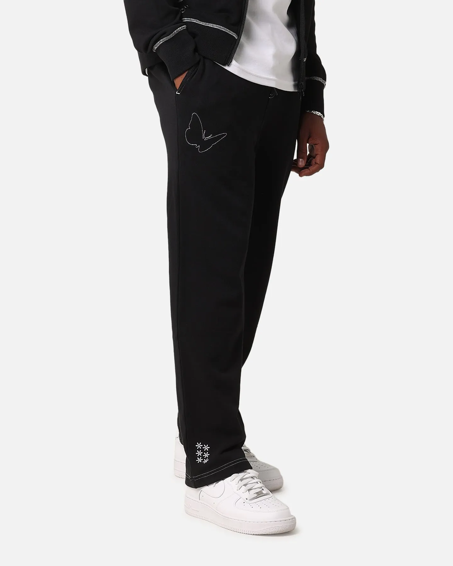 Felt Contrast Stitched Sweatpants Black sold by Culture Kings product image thumbnail 5