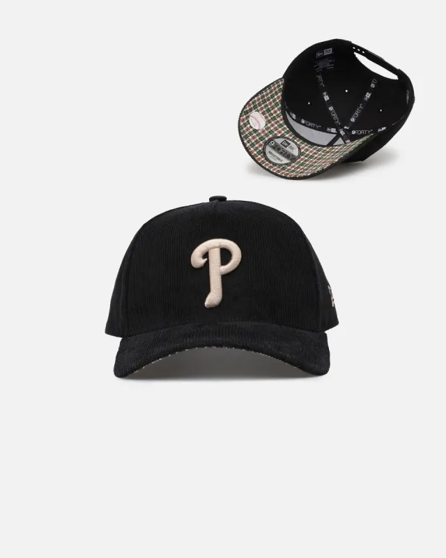 New Era Philadelphia Phillies 'Black Cord Plaid UV' 9FORTY A-Frame Snapback Black/Plaid sold by Culture Kings