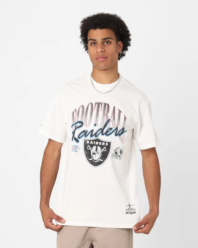 Majestic Athletic Oakland Raiders Script Arch T-Shirt Vintage White sold by Culture Kings
