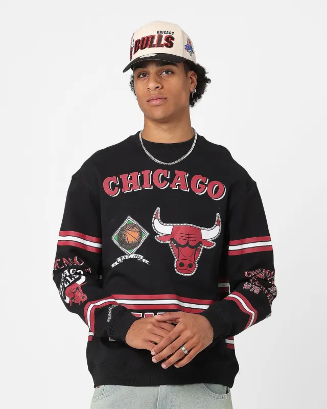 Mitchell & Ness Chicago Bulls World Champions Crewneck Black sold by Culture Kings