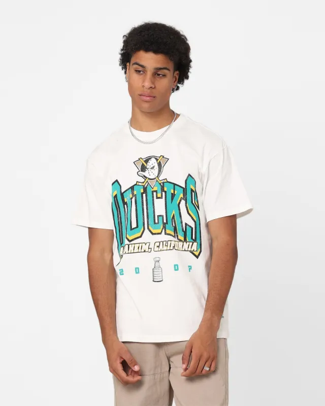 Majestic Athletic Anaheim Ducks Super Champ Arch T-Shirt Vintage White sold by Culture Kings
