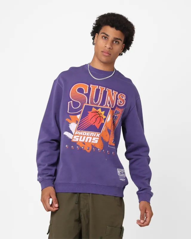 Mitchell & Ness Phoenix Suns Paintbrush Crewneck Purple sold by Culture Kings