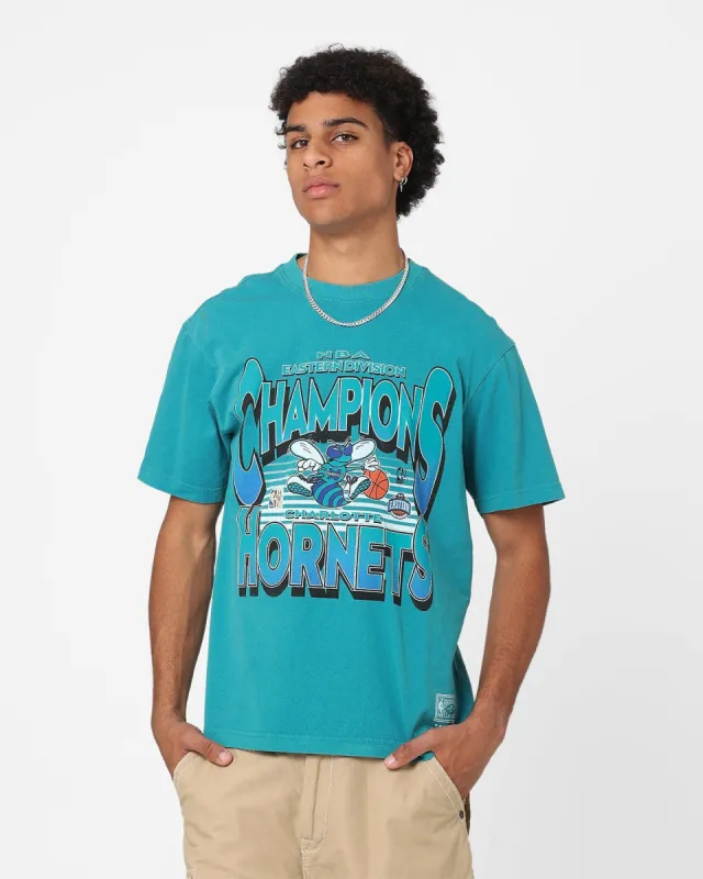 Mitchell & Ness Charlotte Hornets NBA Champs T-Shirt Teal sold by Culture Kings